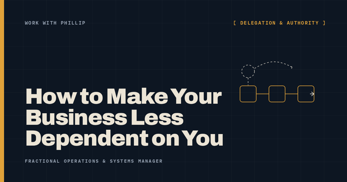 Work With Phillip article cover: How to Make Your Business Less Dependent on You