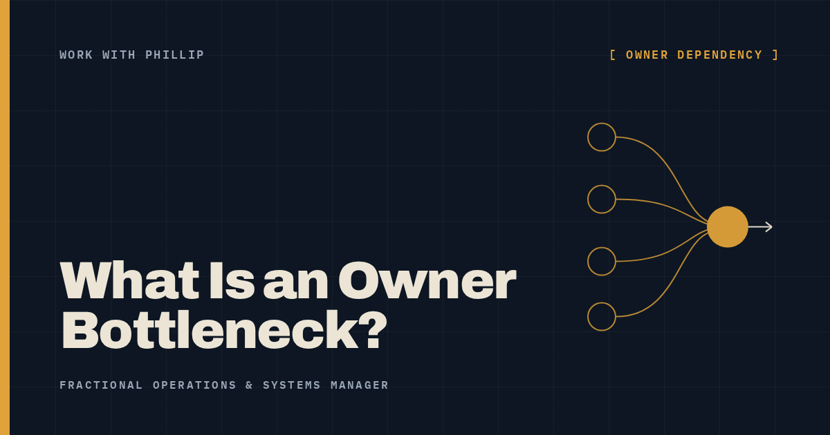 Work With Phillip article cover: What Is an Owner Bottleneck?
