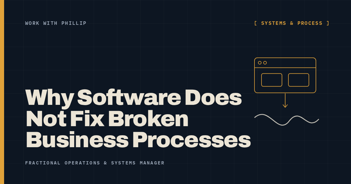 Work With Phillip article cover: Why Software Does Not Fix Broken Business Processes