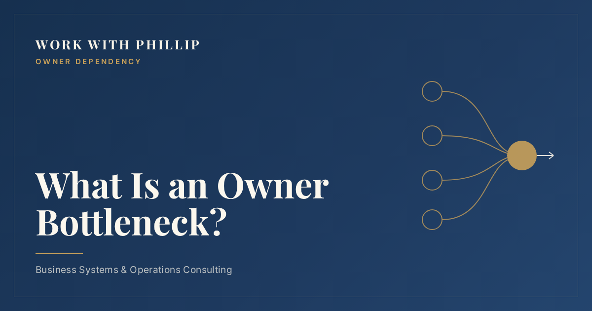 Work With Phillip article cover: What Is an Owner Bottleneck?