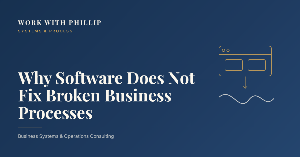 Work With Phillip article cover: Why Software Does Not Fix Broken Business Processes